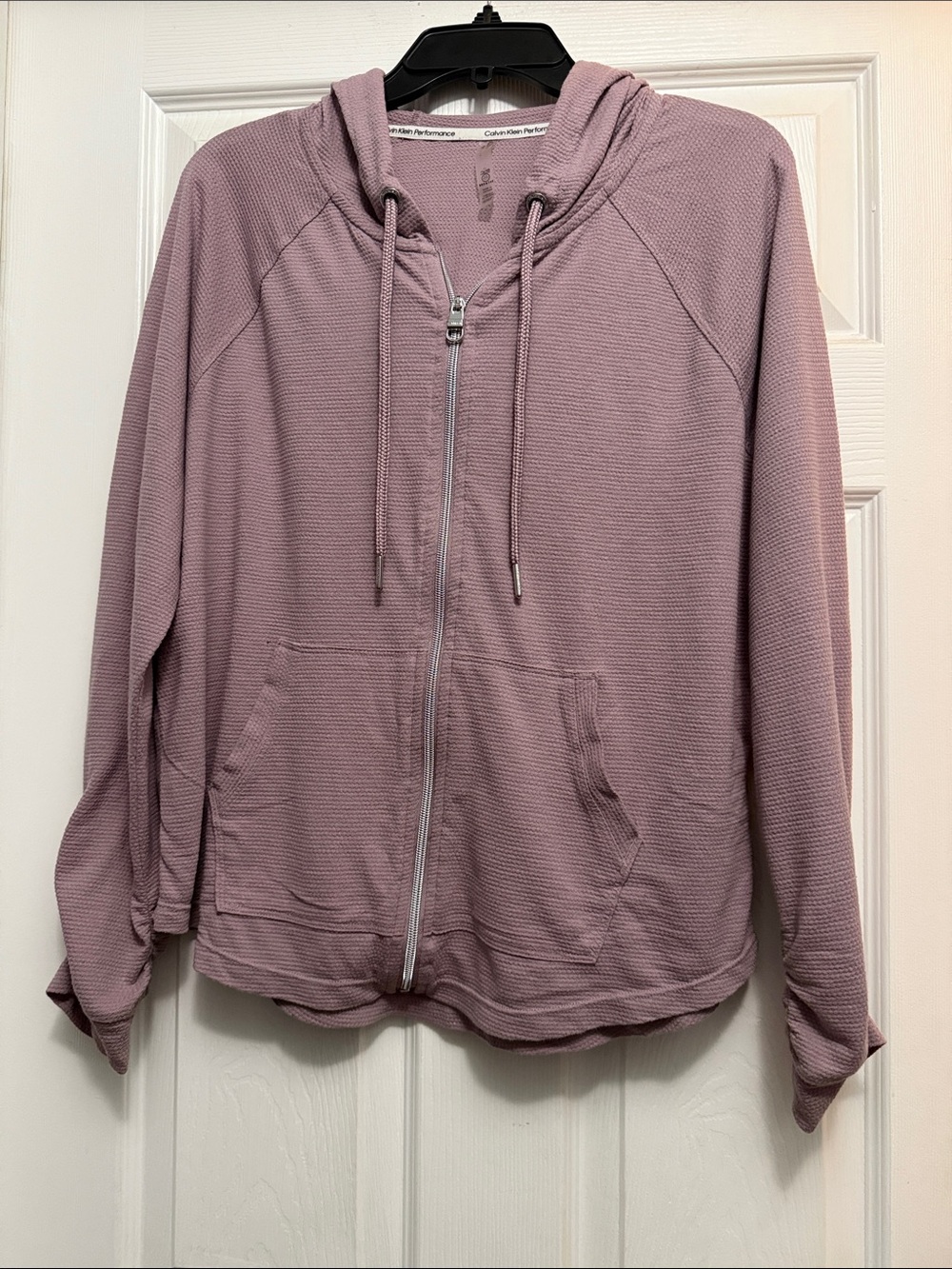 Calvin Klein Performance Mauve Hooded Zip Jacket Sz L